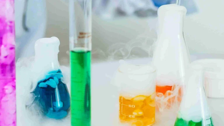 images of liquid nitrogen in a lab for a blog about cryogenics