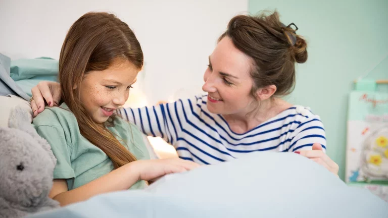 Diabetic kid with mother (reading) 1